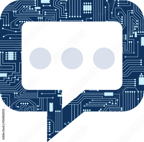  Chat balloon icon for artificial intelligence