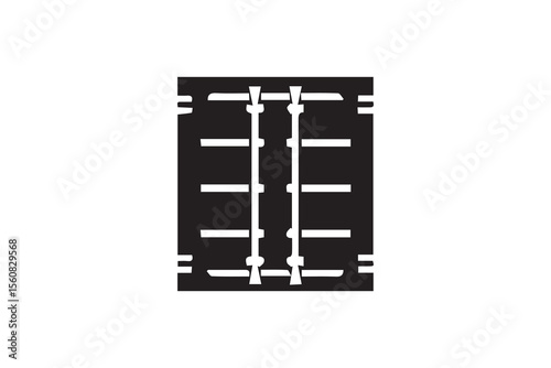 A  Container silhouette with a simple, understated design set against a white background 