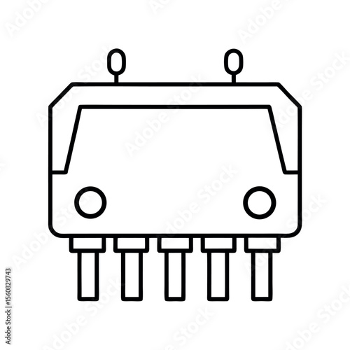 74151 Data Selector Multiplexer Line Art Vector