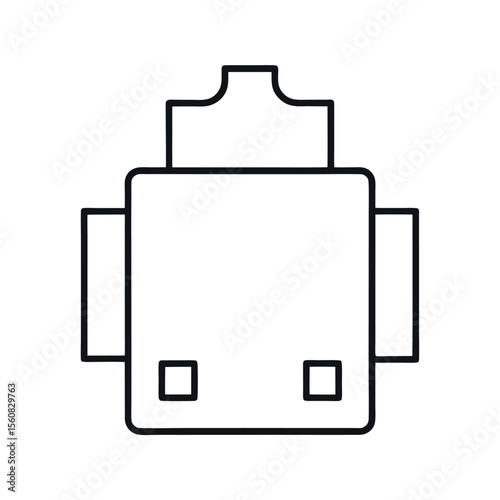 74157 IC Data Multiplexer Outline Line Art Vector