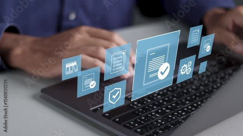 Audit business concept. Compliance with internal organization financial services regulation, financial examination for business and financial management system.