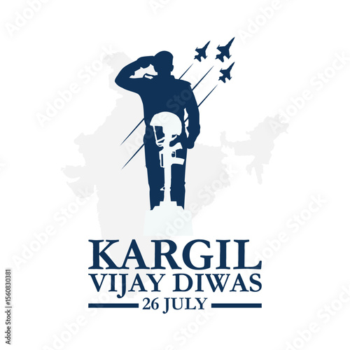 Kargil Vijay Diwas, vector illustration with fighter jets design. Kargil Vijay Diwas celebration concept, banner, poster, post, greeting vector illustration