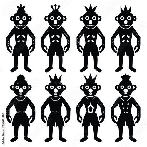 Tribal Monsters Cartoon Set