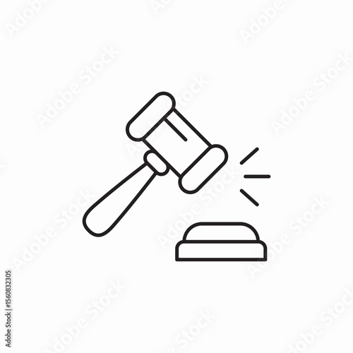 court hammer icon sign vector