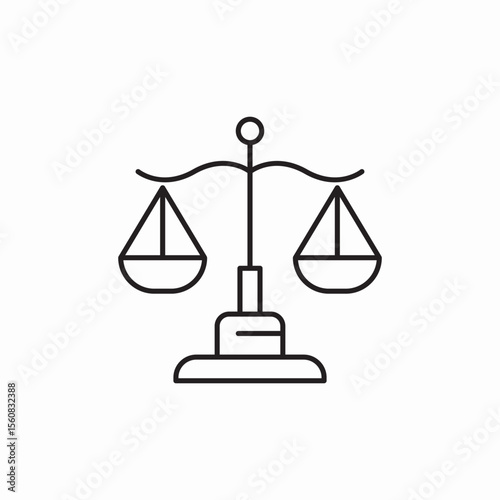 justice scales icon sign vector