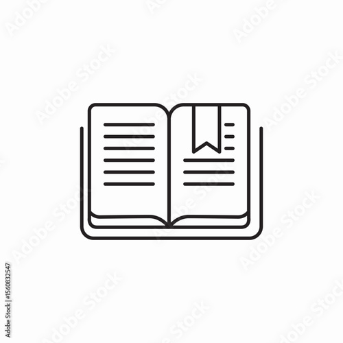 open book bookmark icon sign vector