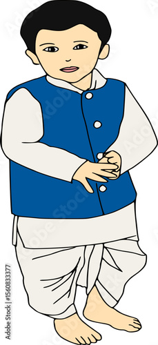 Little boy in indian traditional outfit,  boy in kurta 
