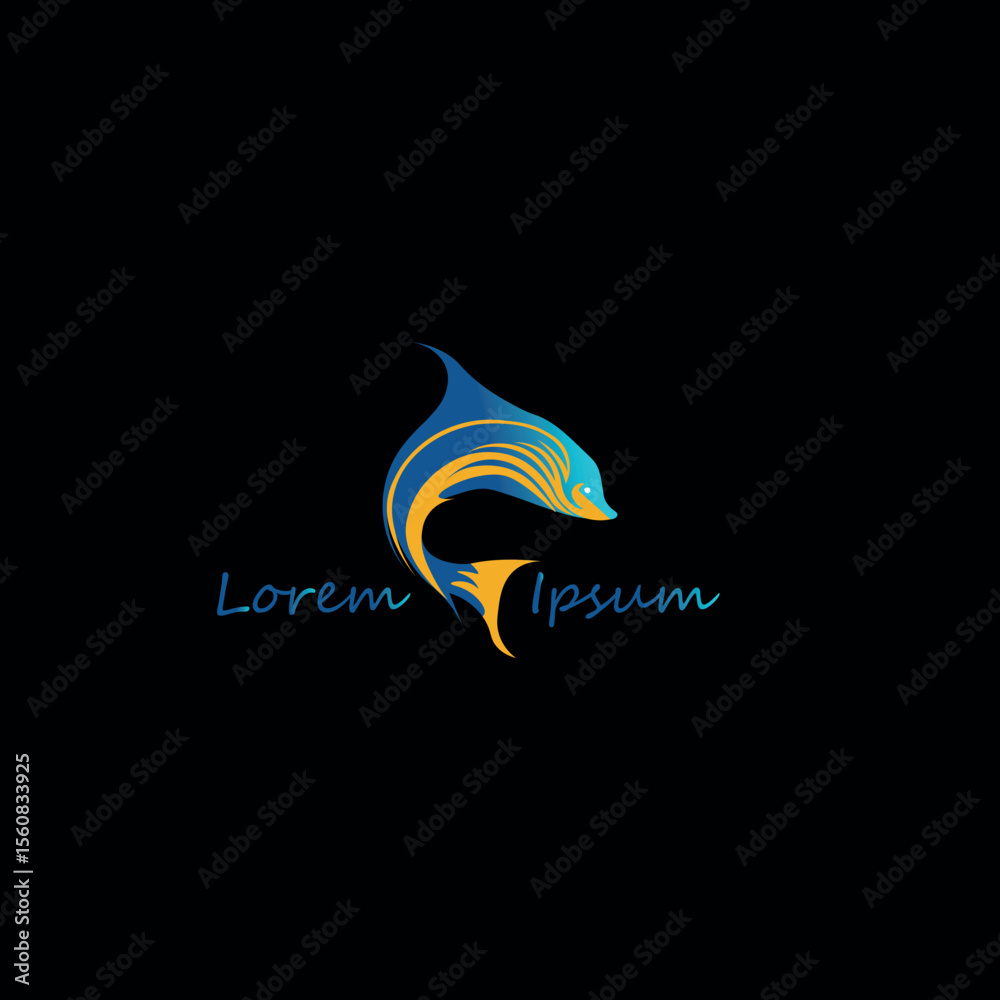 Obraz premium Experience the elegance and grace of our dolphin logo. Dive into a world of joy, playfulness, and intelligence with our brand.
