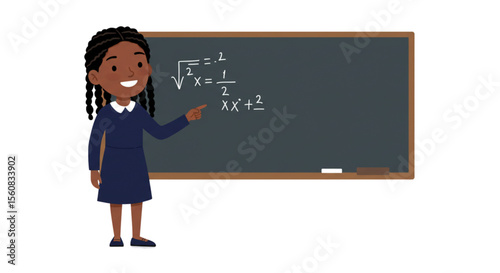 teacher with a blackboard