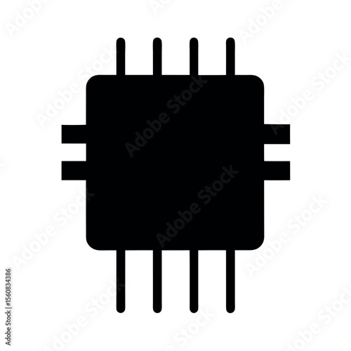 LM741 Op Amp IC Silhouette Vector