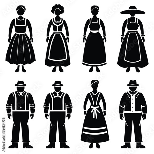Traditional Folk Costume Silhouettes