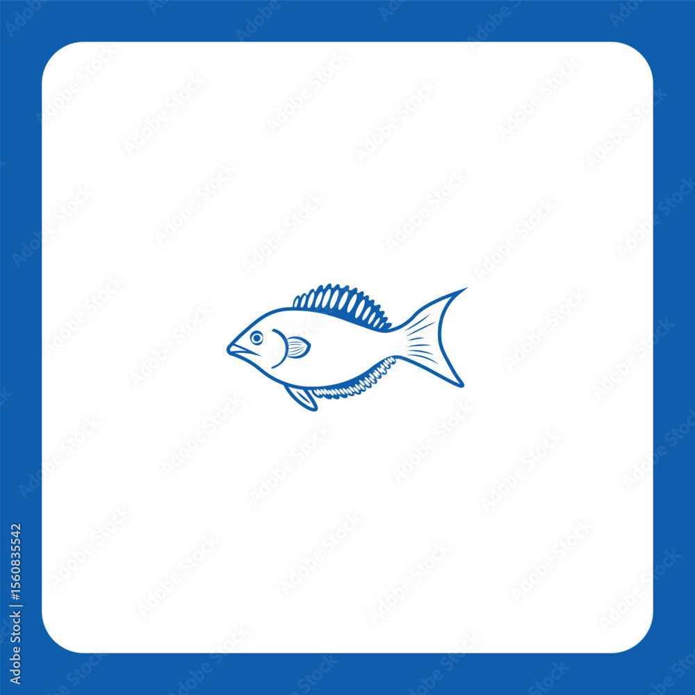 Obraz premium Dynamic fish logo with natural detail — perfect for seafood brands, fishing companies, or eco-food products.