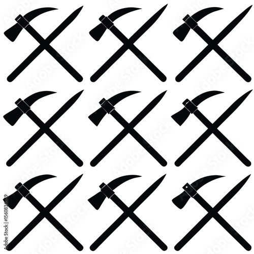 Pickaxe Mining Tool Icon Set