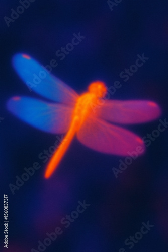 Dragonfly gradient poster. Aura background.