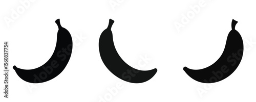 Here are 40 keywords for the title "Banana Silhouette Set Vector Design