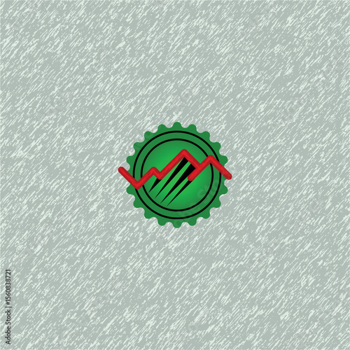 A smart logo combining a gear and a graph. Perfect for engineering, tech, finance, and industrial companies.