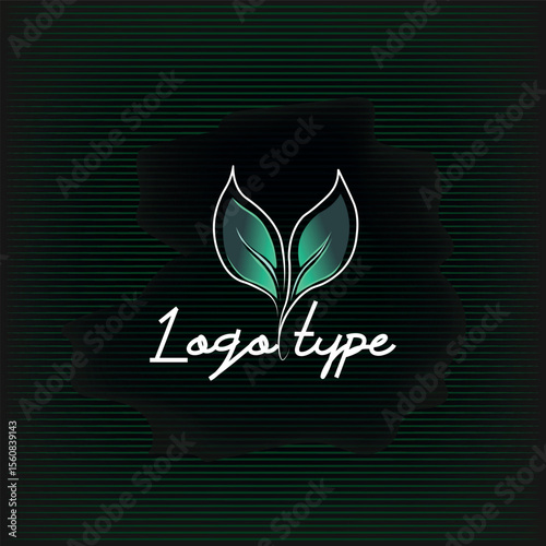A fresh logo of a leafy sprout with a tech feel. Great for eco-tech, wellness apps, and organic brands.