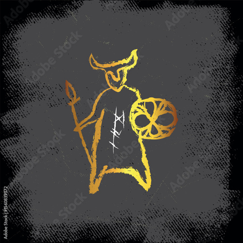 A creative logo of a tribal artist. Ideal for art studios, handmade craft brands, and cultural projects.