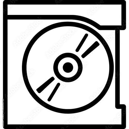 Laser disc outline icon vector