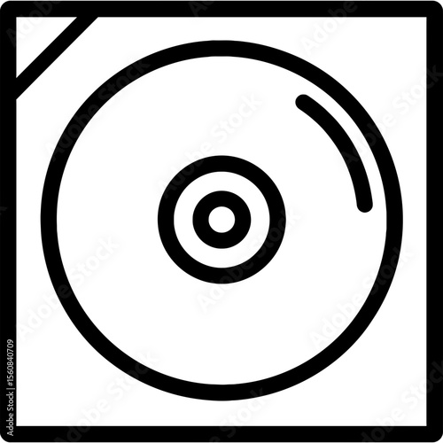Laser disc outline icon vector