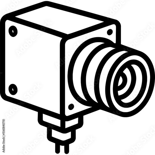 Machine vision camera outline icon vector