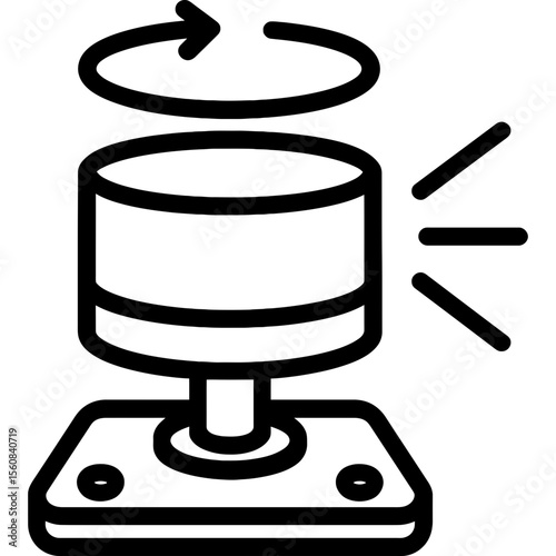 Lidar sensor array outline icon vector