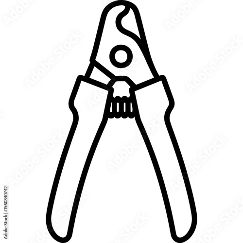 Pet nail clippers outline icon vector