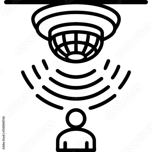 Presence sensor outline icon vector