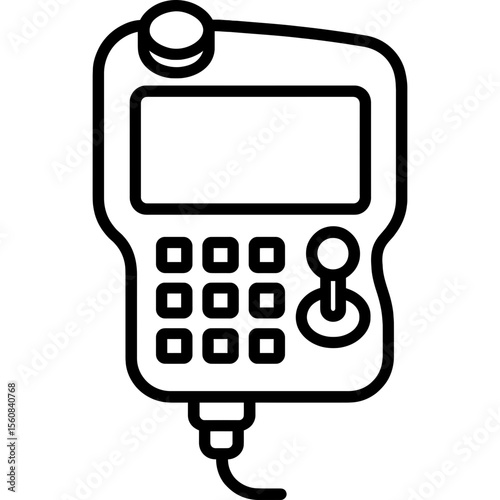 Robot programming pendant outline icon vector
