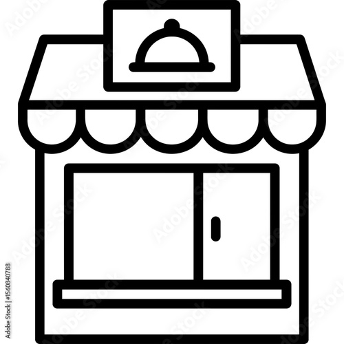 Restaurant takeout window outline icon vector