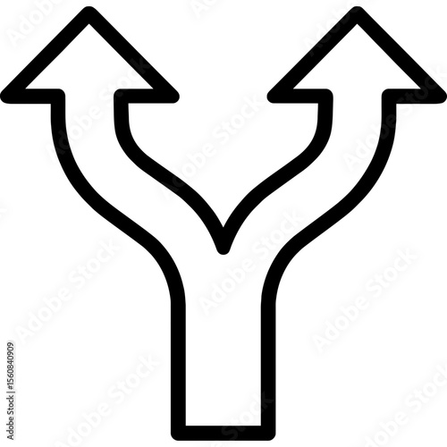 Split arrow direction outline icon vector