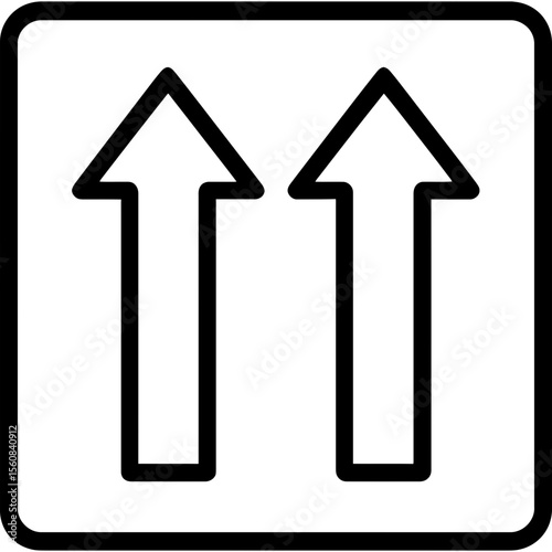 Arrows pointing straight ahead outline icon vector