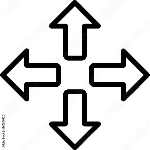 Expanding arrows outline icon vector