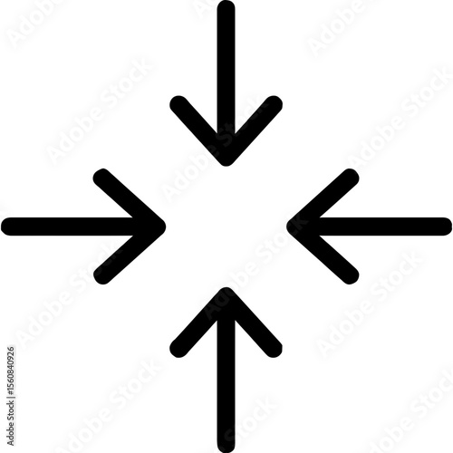 Contracting arrows outline icon vector