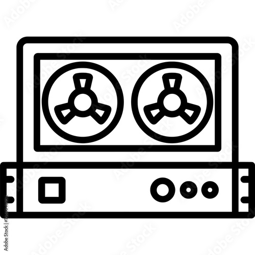 Computer tape drive outline icon vector