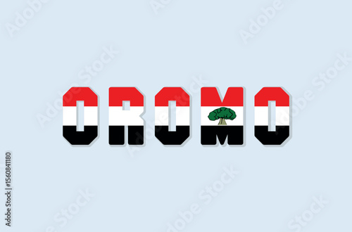 Oromo flag wordmark — strong cultural identity symbol ideal for linguistic, heritage, or community-based visual projects.