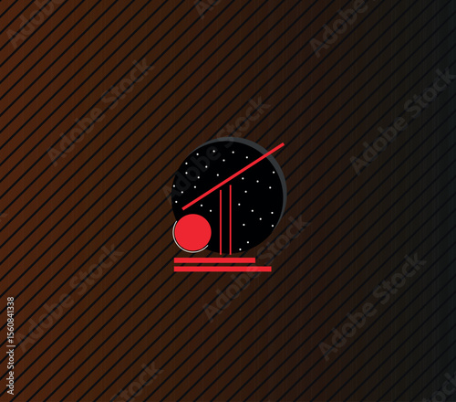 Futuristic red logo — a cosmic and sleek identity perfect for science, astronomy, or space-themed startups.