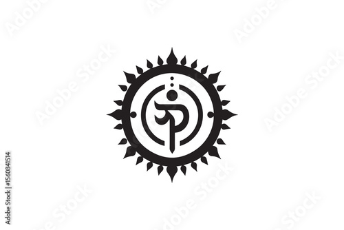 A religious symbol silhouette with a simple, understated design set against a white background 