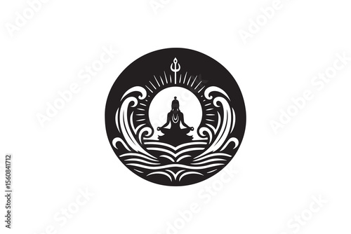 A religious symbol silhouette with a simple, understated design set against a white background 