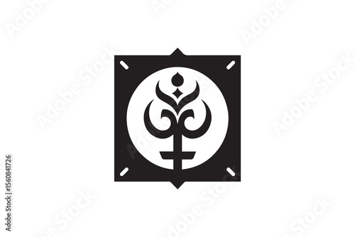 A religious symbol silhouette with a simple, understated design set against a white background 