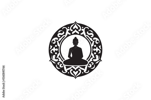 A religious symbol silhouette with a simple, understated design set against a white background 