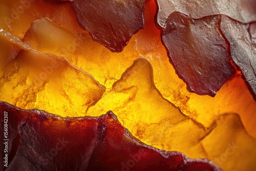 Close-up view of Carnelian gemstone revealing its rich, layered texture and translucent orange and red hues.