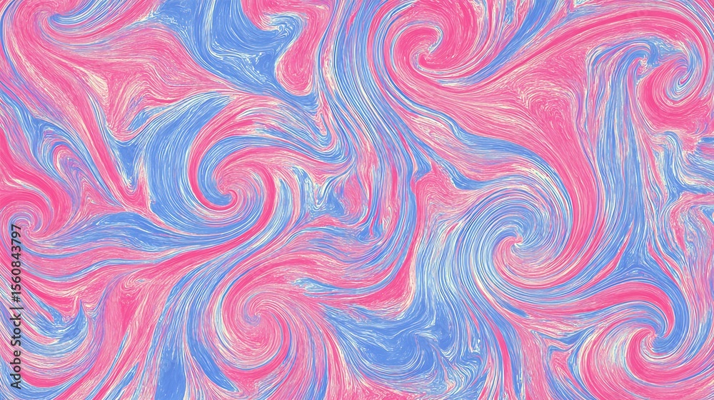 Obraz premium Abstract swirling paint patterns in pink and blue
