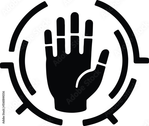 Silhouette Hand with Circular Broken Arrows Recycle Vector Illustrator