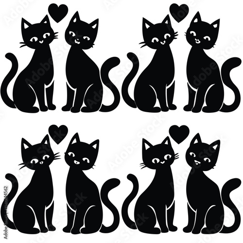 Black Cat Love & Romance Silhouettes