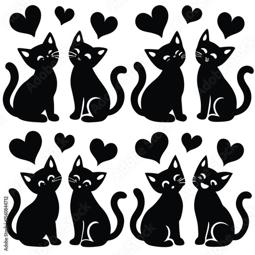 Black Cat Love & Romance Silhouettes
