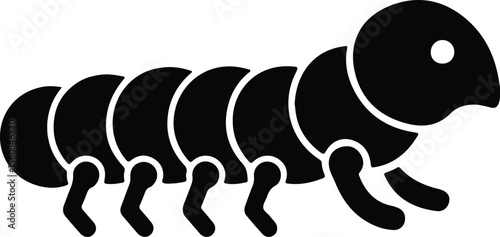Silhouette millipede minimalist outline insect crawl vector illustrator