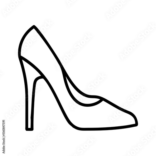 Minimal High Heel Shoe Icon Outline