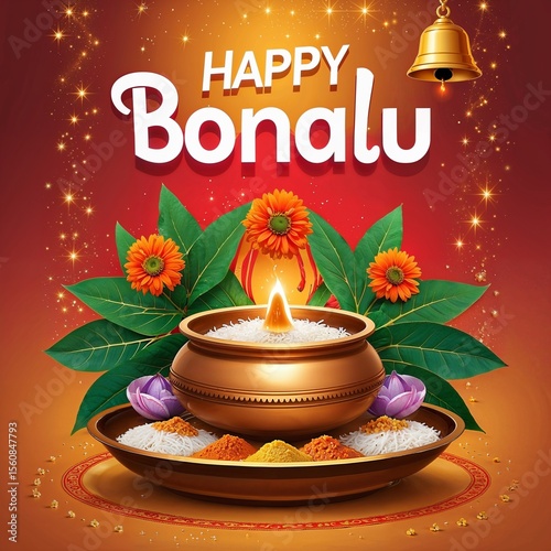 Bonalu is a vibrant Telangana festival honoring Goddess Mahakali with decorated Bonam pots, turmeric, neem leaves, drums, and temple rituals, symbolizing devotion and protection.