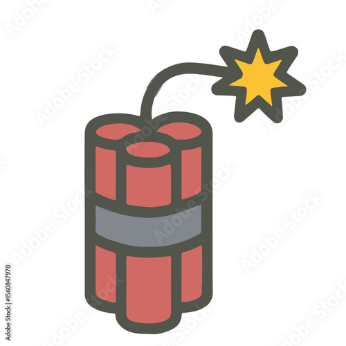 Cartoon dynamite icon on white background
Vector image weapon